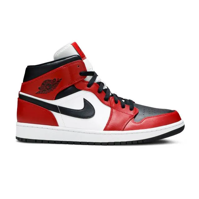 Nike air jordan 1 mid (chicago black toe/ black/ gym red/ white)