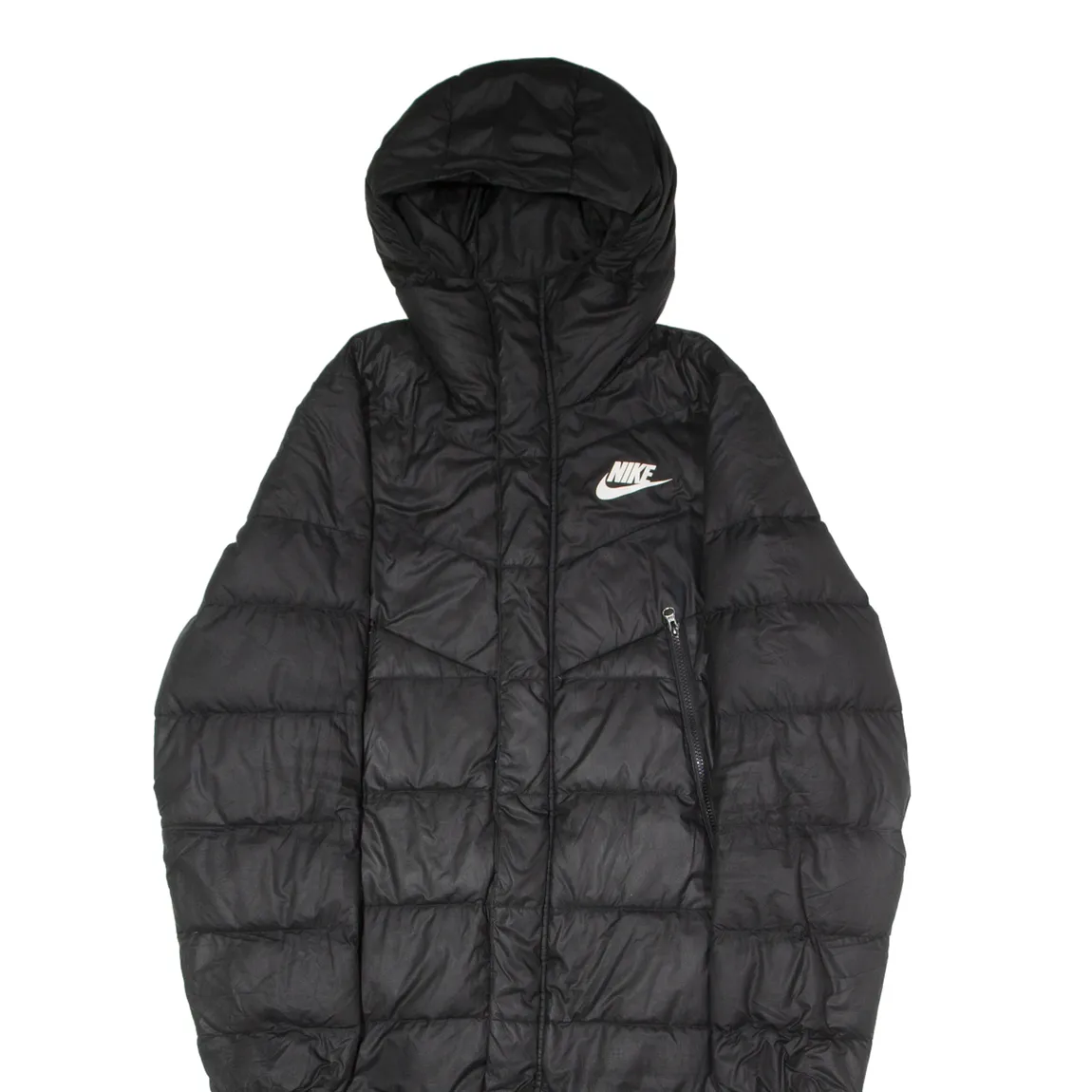 NIKE Mens Puffer Coat Black Hooded S