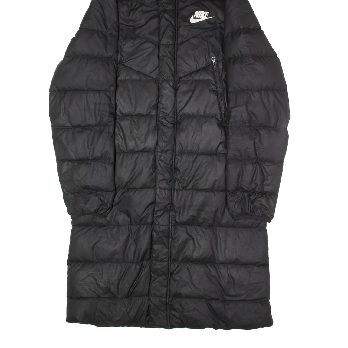 NIKE Mens Puffer Coat Black Hooded S