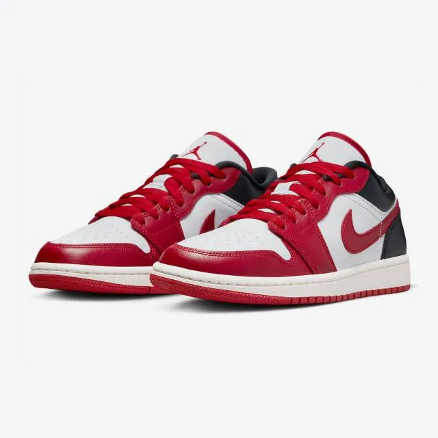 Nike women's air jordan 1 low (white gym red/ white/ black/ sail/ gym red) sizes 6-10 dc0774-160