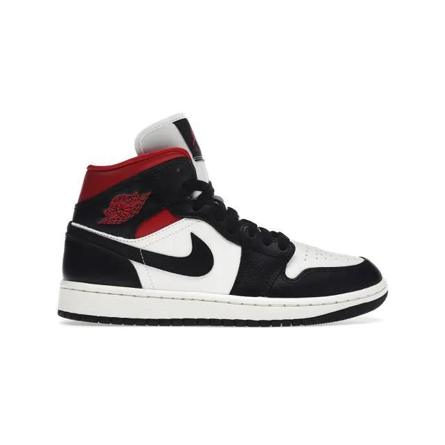 Nike women's air jordan 1 mid (black sail gym red/ black/ gym red/ sail) sizes 6-10 bq6472-061