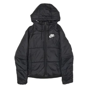 NIKE Womens Puffer Jacket Black Hooded XS