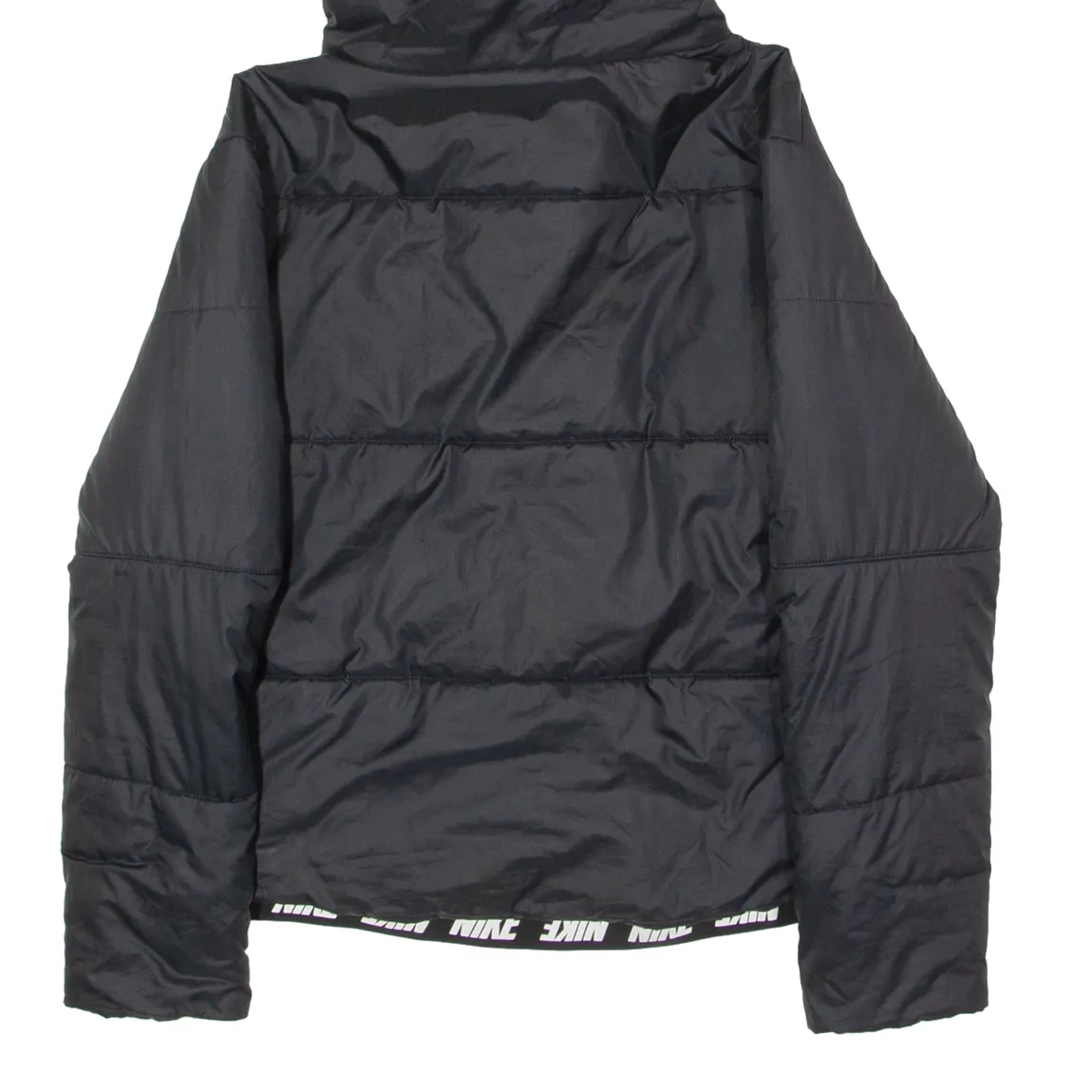 NIKE Womens Puffer Jacket Black Hooded XS