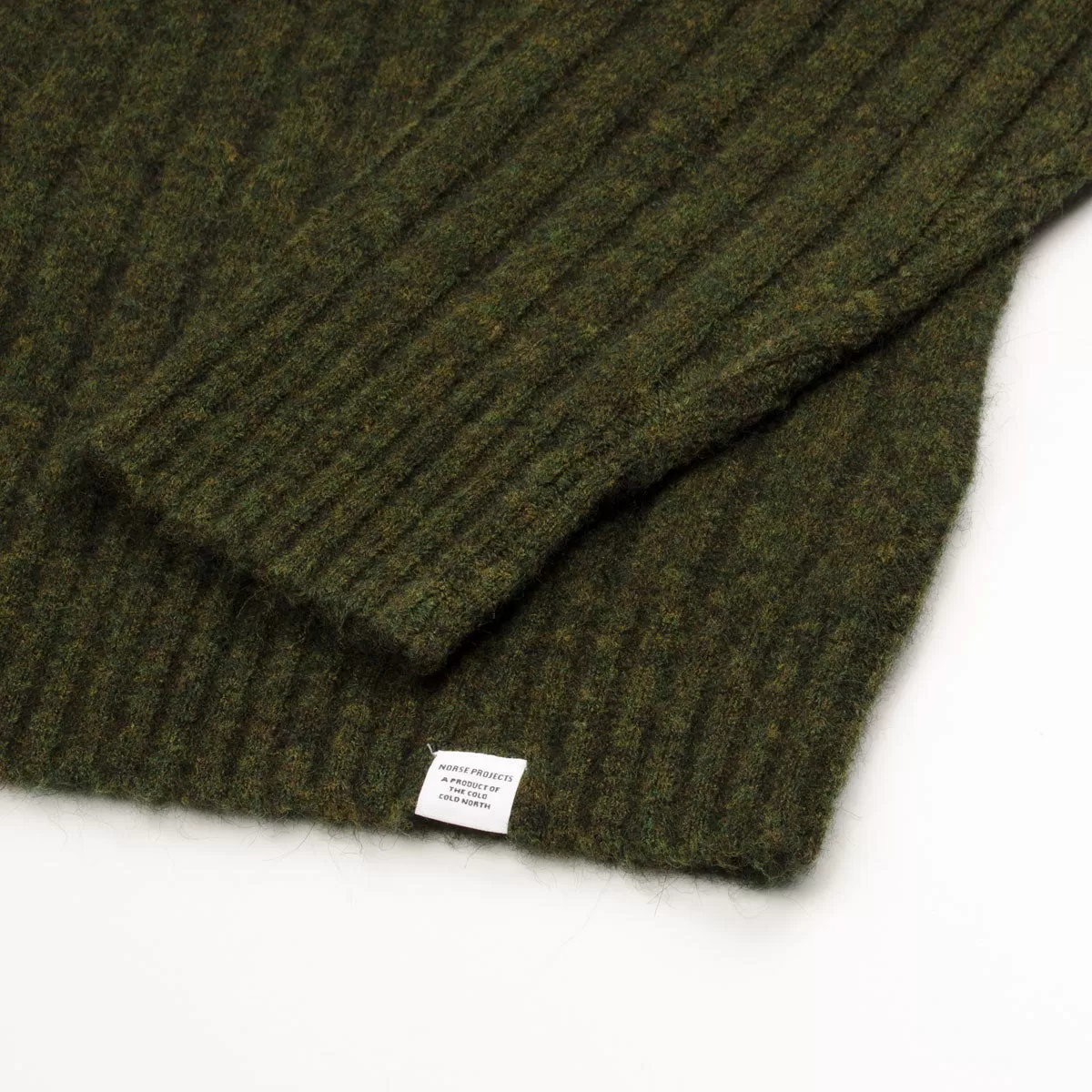 Norse Projects - Sigfred Rib Alpaca Merino Sweater - Dark Olive