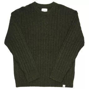 Norse Projects - Sigfred Rib Alpaca Merino Sweater - Dark Olive