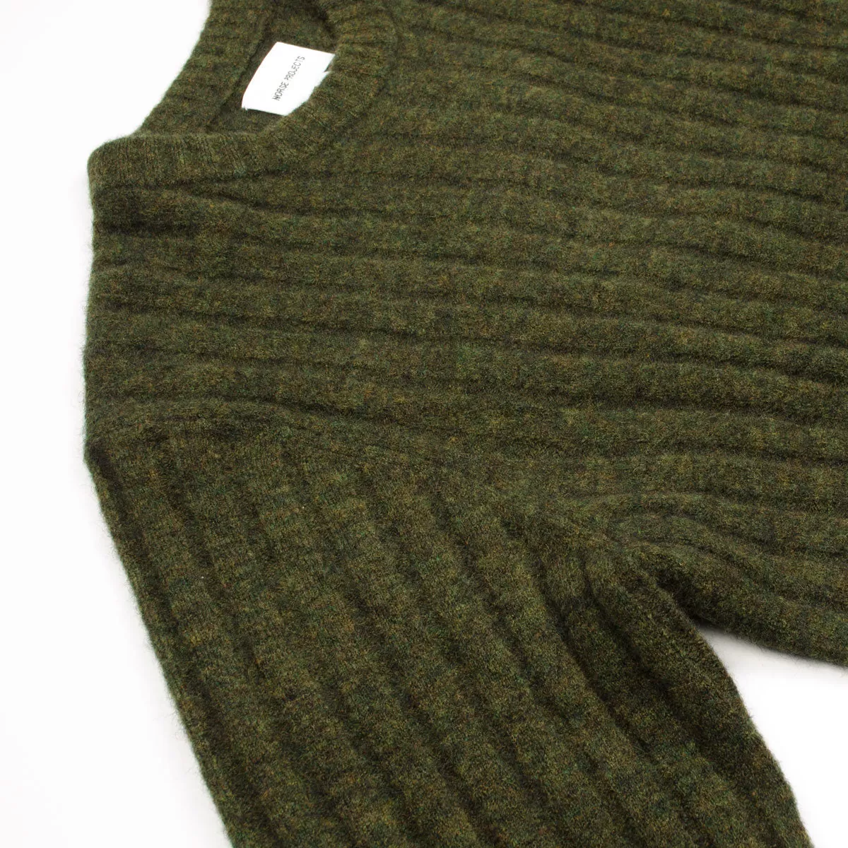 Norse Projects - Sigfred Rib Alpaca Merino Sweater - Dark Olive