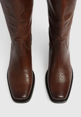 Ohio Western Style Tall Boot Brown