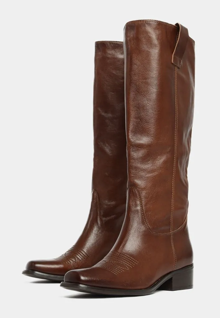 Ohio Western Style Tall Boot Brown