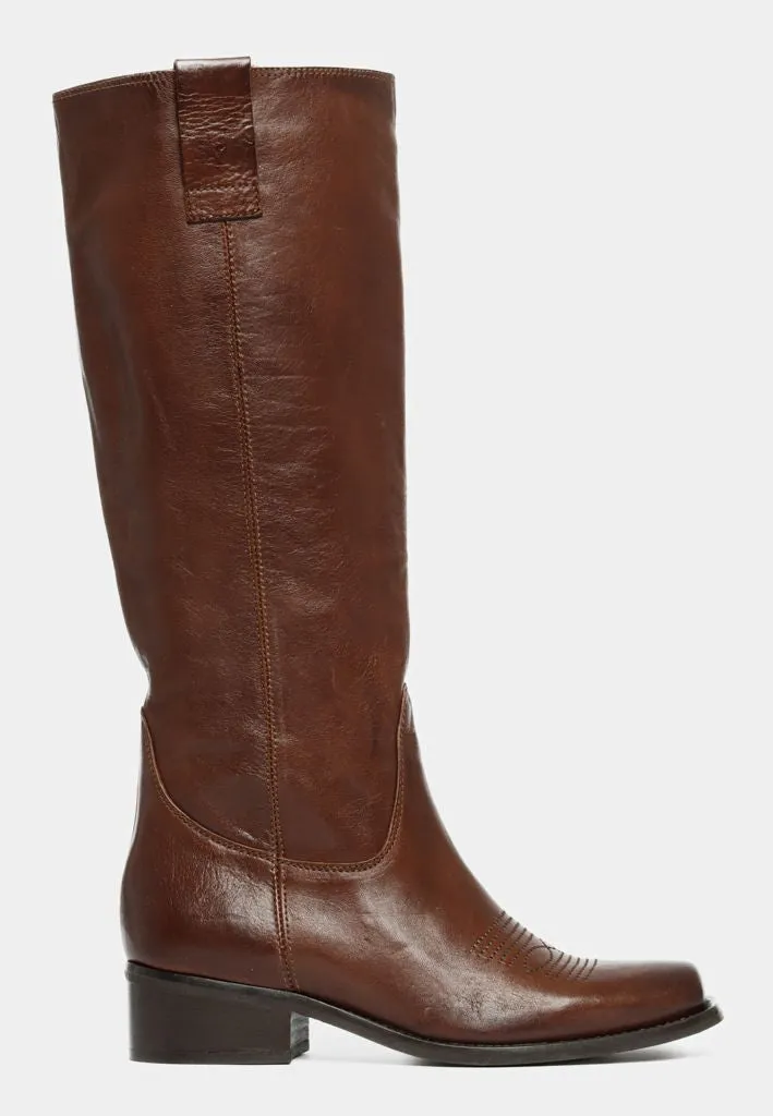 Ohio Western Style Tall Boot Brown