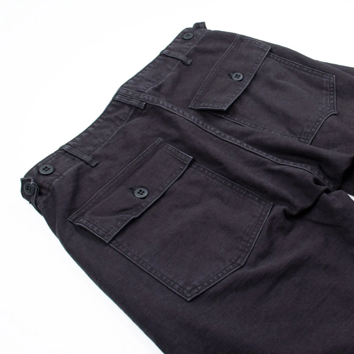 orSlow - Slim Fit Fatigue Pants - Black Stone Washed