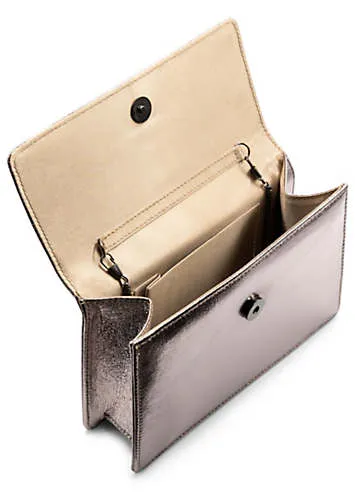 Pewter Metallic ’Darlene’ Flap Clutch Bag by Paradox London | Look Again