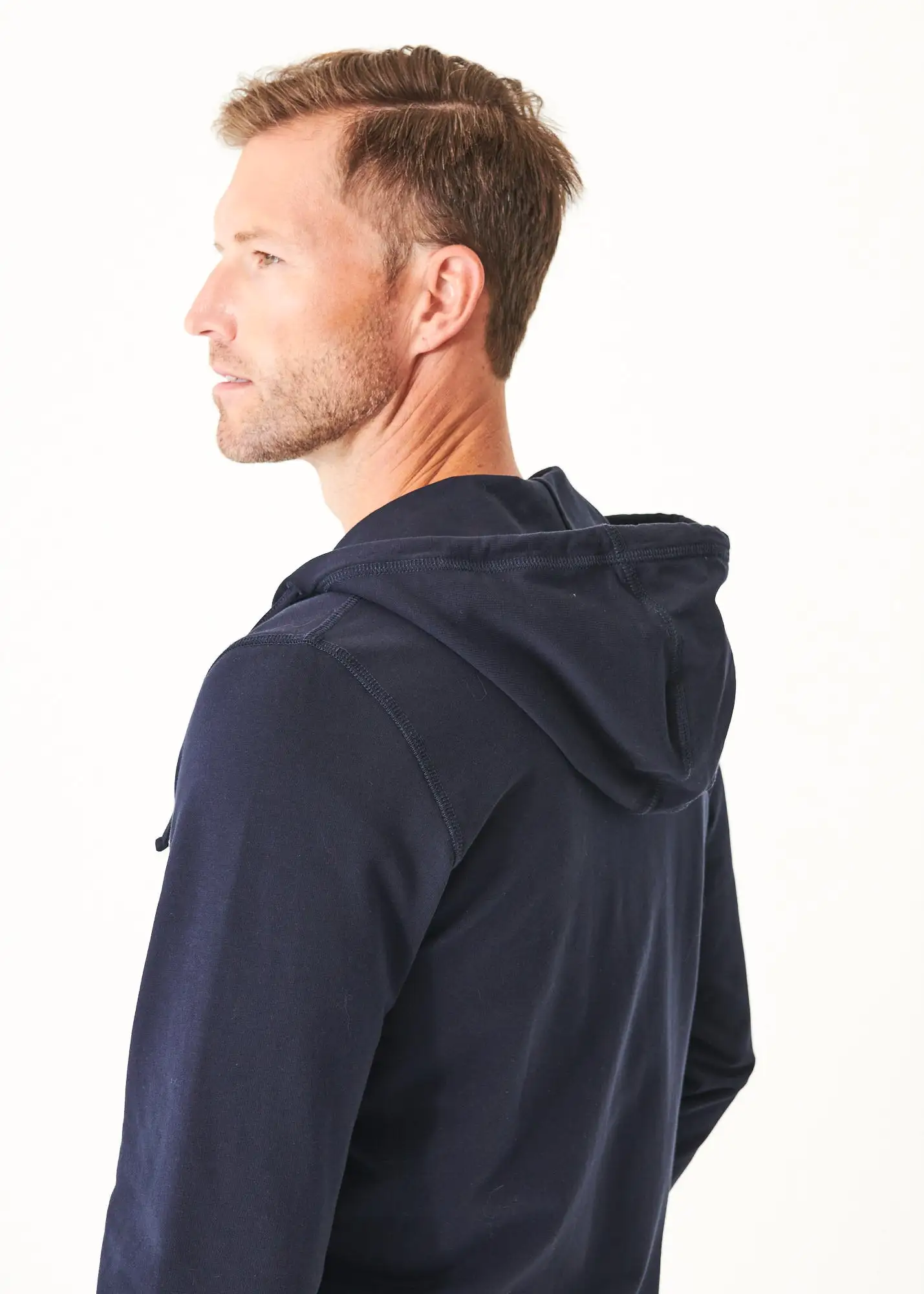 PIMA STRETCH FLEECE ZIP-UP HOODIE