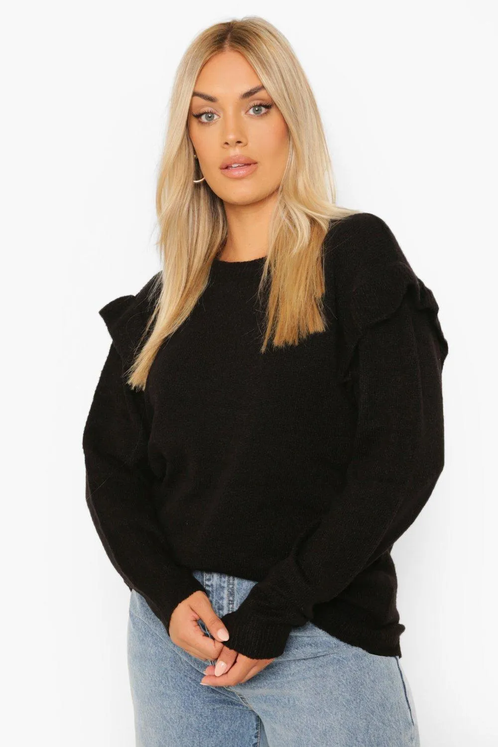 Plus Ruffle Sleeve Sweater