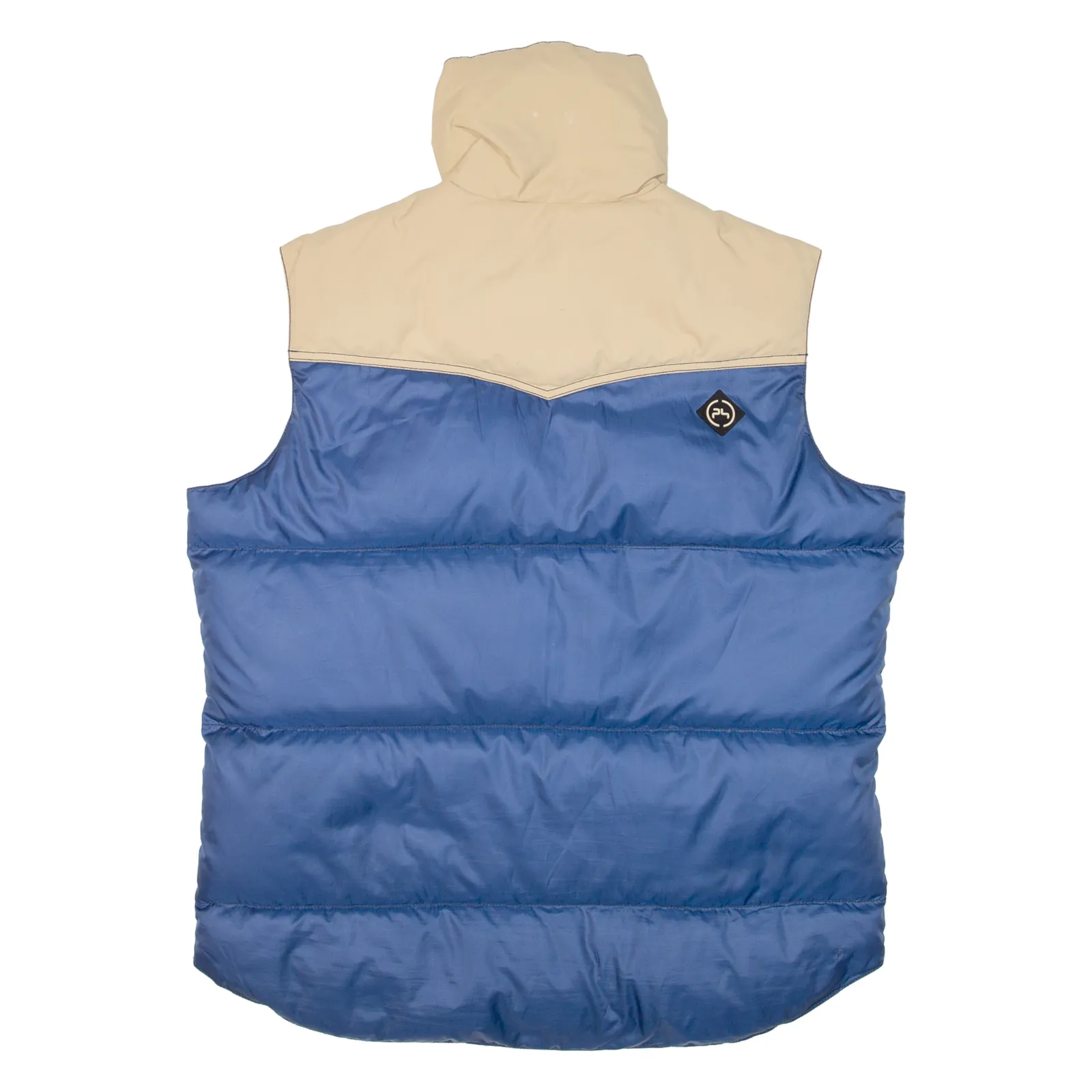 POWDERHORN MOUNTAINEERING Insulated Mens Puffer Gilet Blue Colourblock L