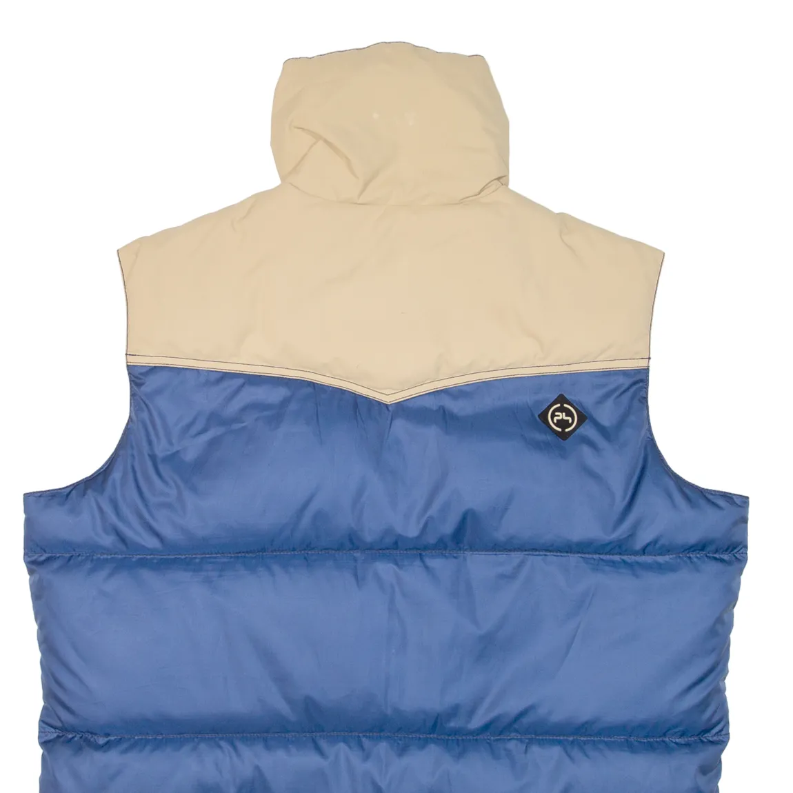 POWDERHORN MOUNTAINEERING Insulated Mens Puffer Gilet Blue Colourblock L