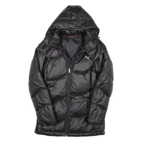 PUMA Womens Puffer Jacket Black Hooded UK 14