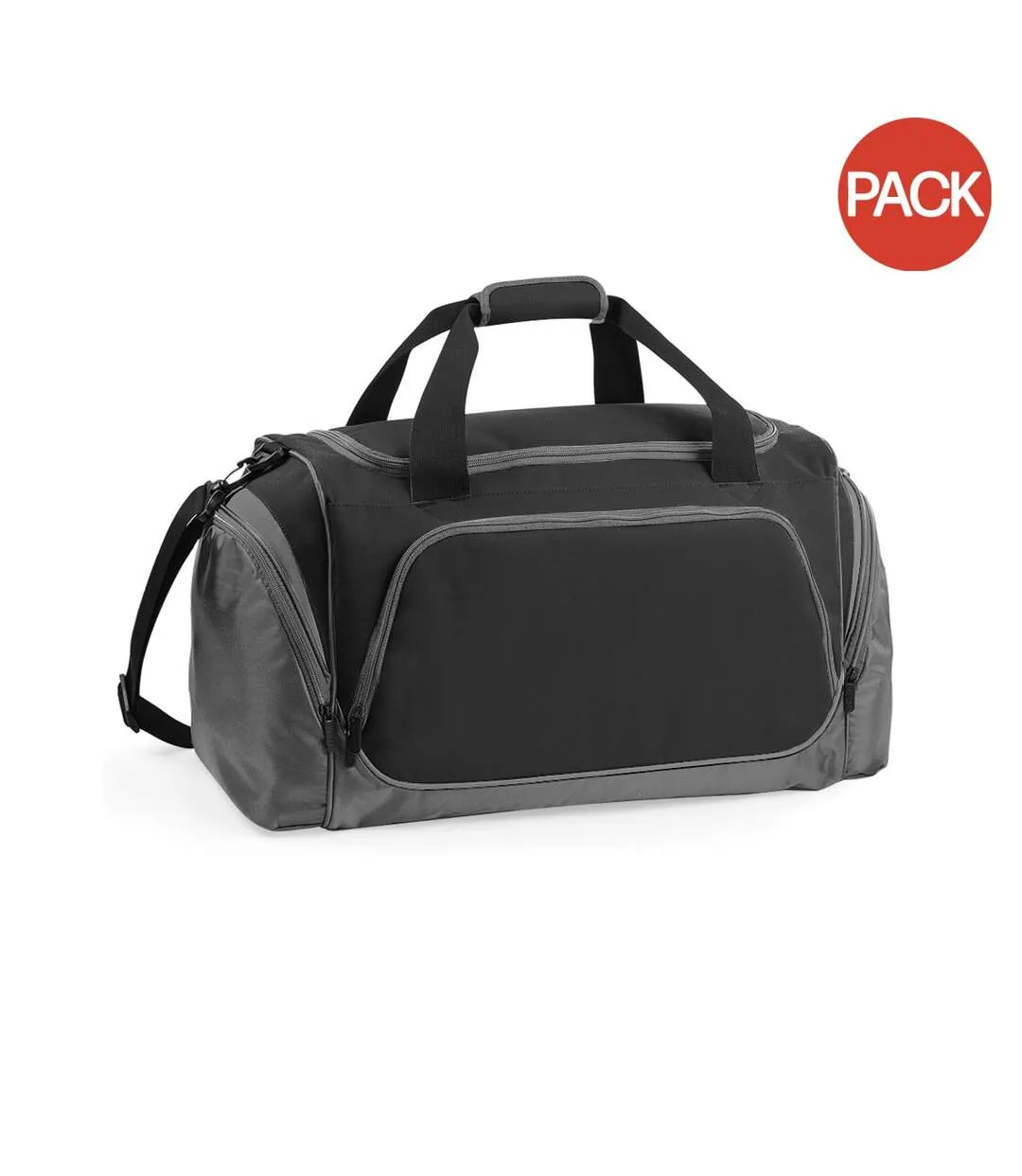 Quadra Pro Team Holdall / Duffel Bag (55 Liters) (Pack of 2) (Black/ Grey) (One Size) - UTBC4453