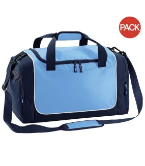 Quadra Teamwear Locker Duffel Bag (30 liters) (Pack of 2) (Sky/French Navy/White) (One Size) - UTBC4443