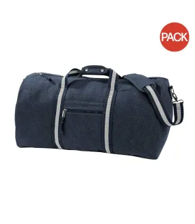 Quadra Vintage Canvas Holdall Duffel Bag - 45 liters (Pack of 2) (Vintage Oxford Navy) (One Size) - UTBC4429