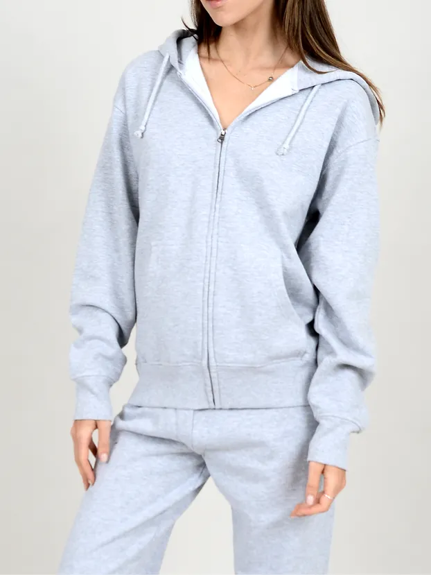 RD STYLE Cozy Fleece Boyfriend Zip-Up Hoodie