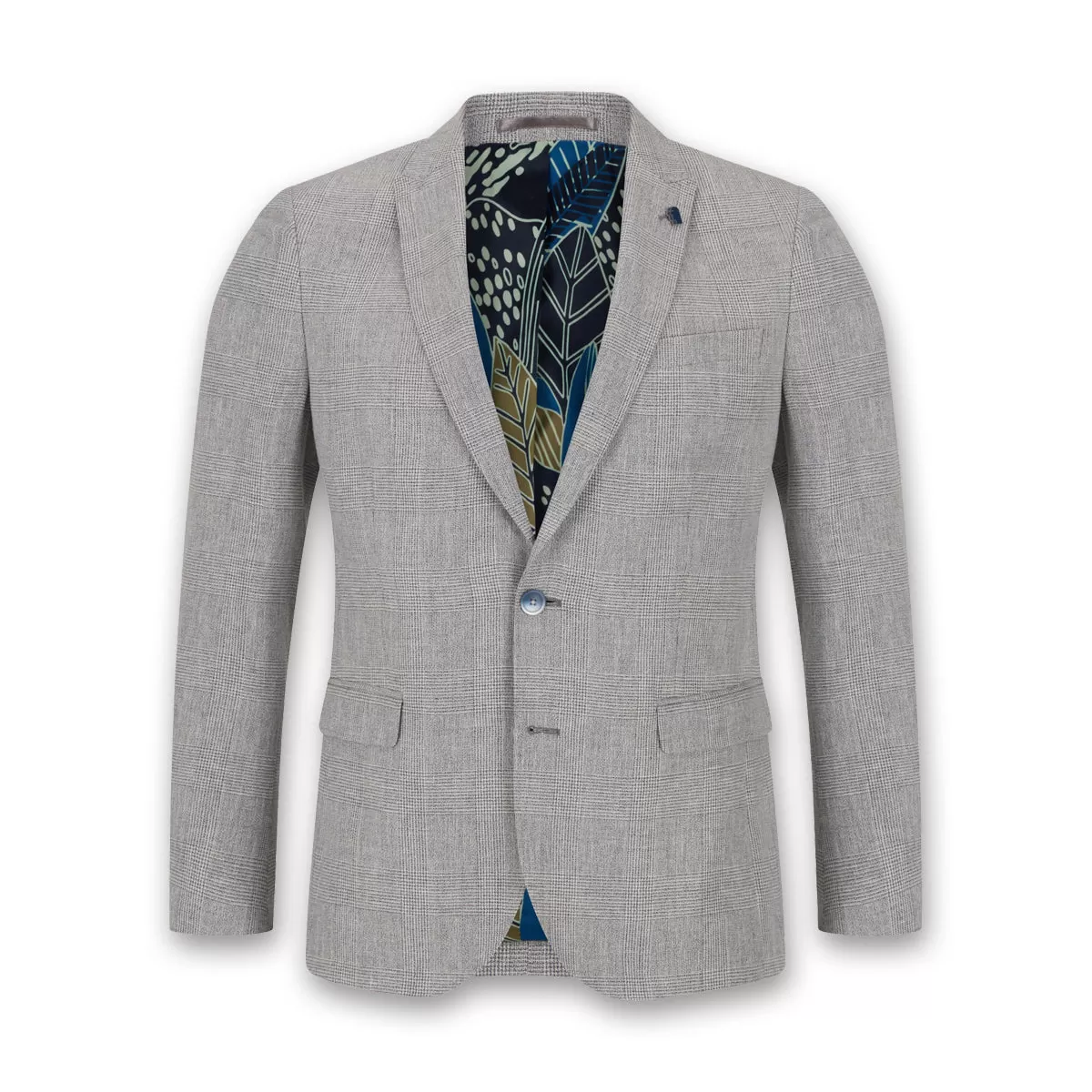 Remus - Deano Slim Check Blazer in Grey