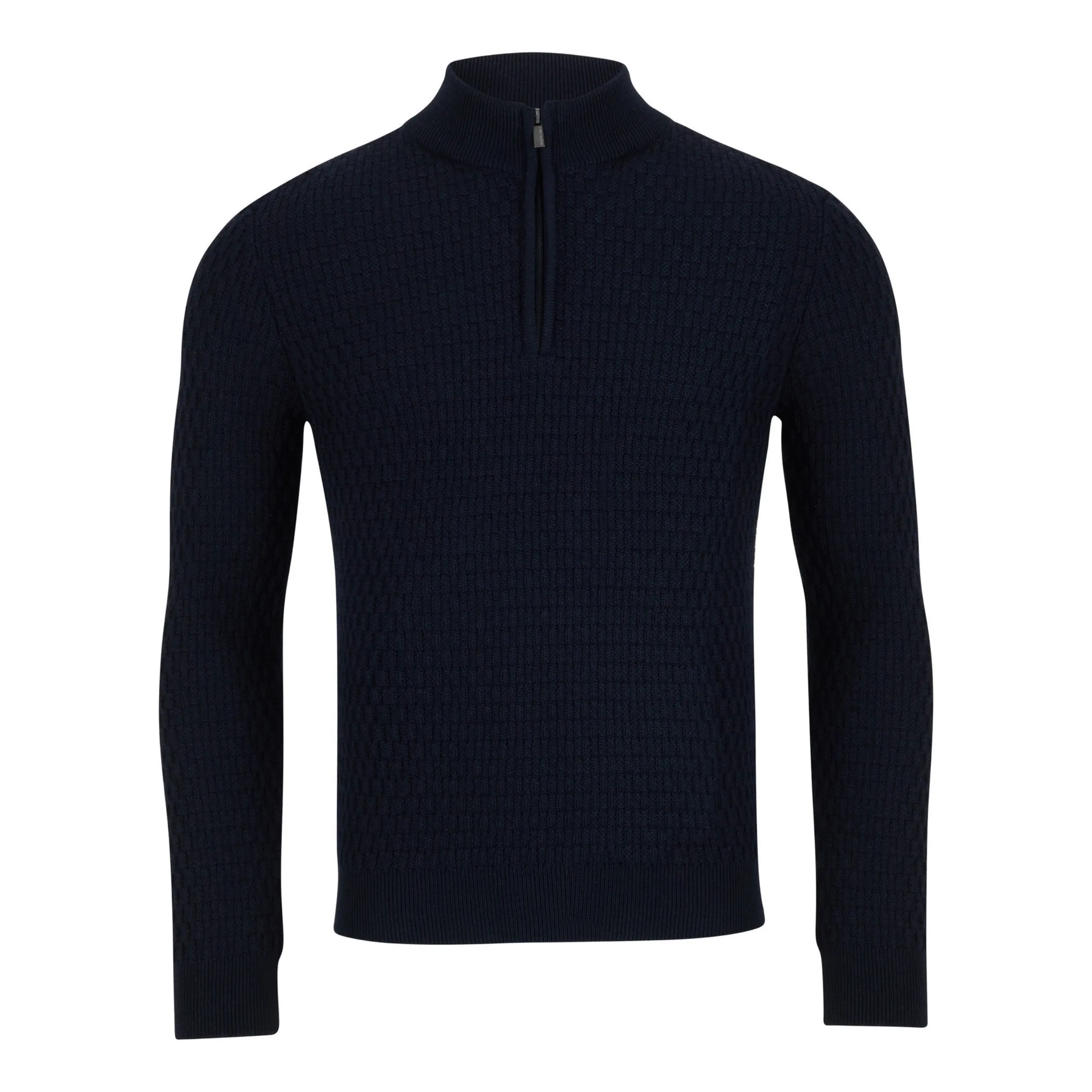 Remus Uomo Wool Blend Half Zip Sweater Navy 58685