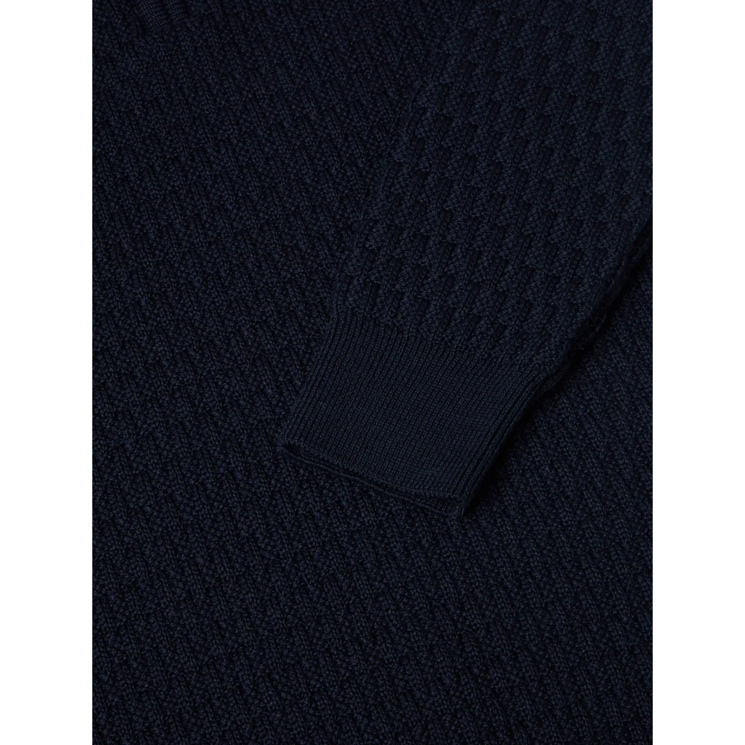 Remus Uomo Wool Blend Half Zip Sweater Navy 58685