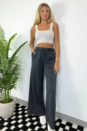 Rest Day High Rise Wide Leg Drawstring Pants