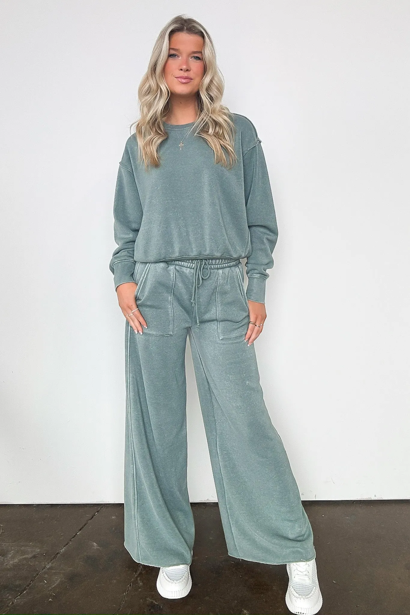 Rest Day High Rise Wide Leg Drawstring Pants