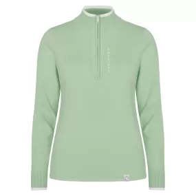 Rohnisch Knitted Half Zip Ladies Golf Sweater Patina Green