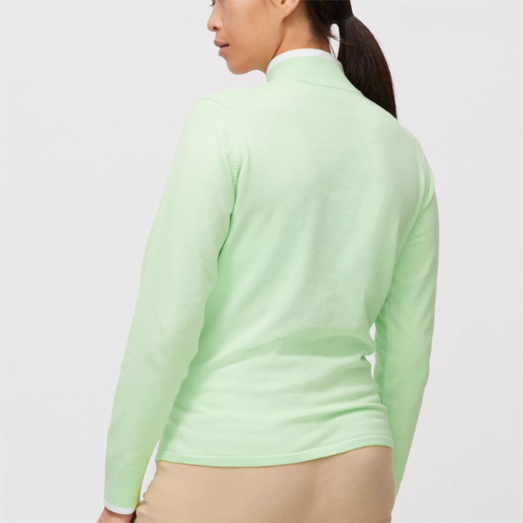 Rohnisch Knitted Half Zip Ladies Golf Sweater Patina Green