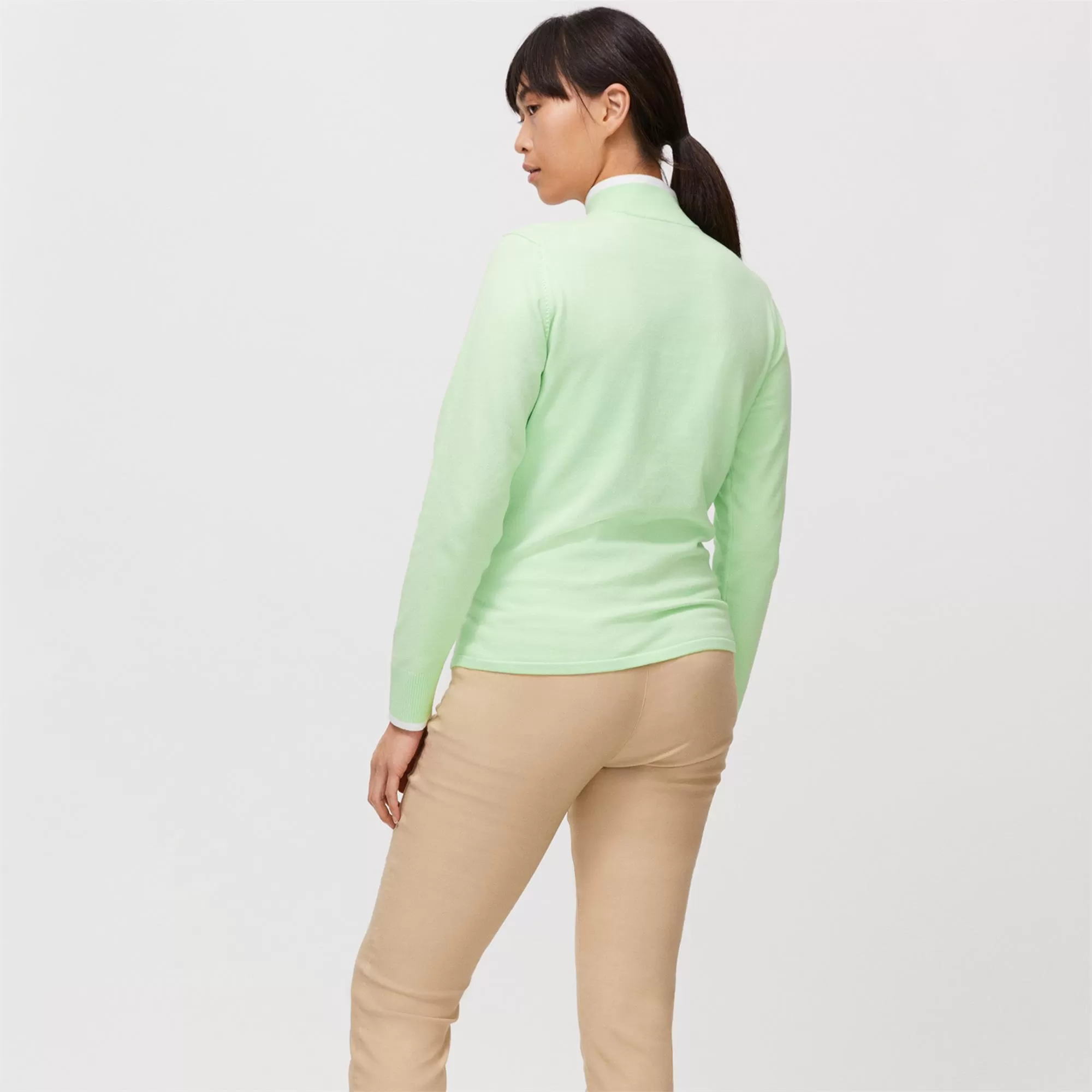 Rohnisch Knitted Half Zip Ladies Golf Sweater Patina Green