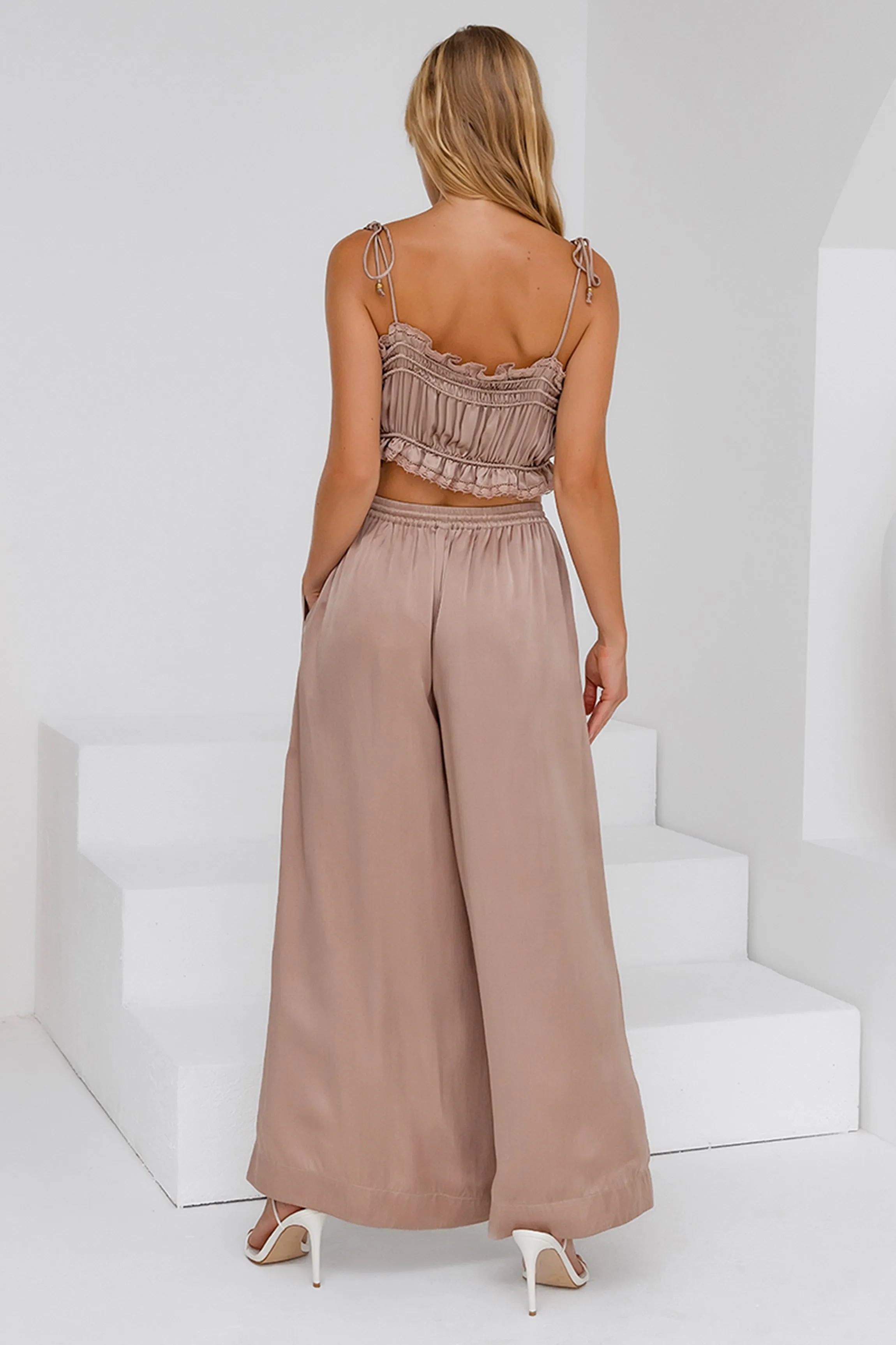 Ruched Corset Bralette - Light Taupe