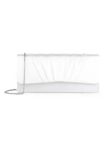 Satin ’Darrah’ Ruched Clutch Bag by Paradox London | Look Again