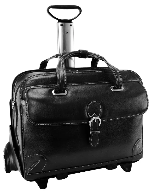 Siamod Carugetto Leather Detachable-Wheeled Laptop Case 