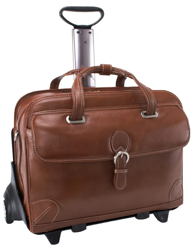 Siamod Carugetto Leather Detachable-Wheeled Laptop Case 