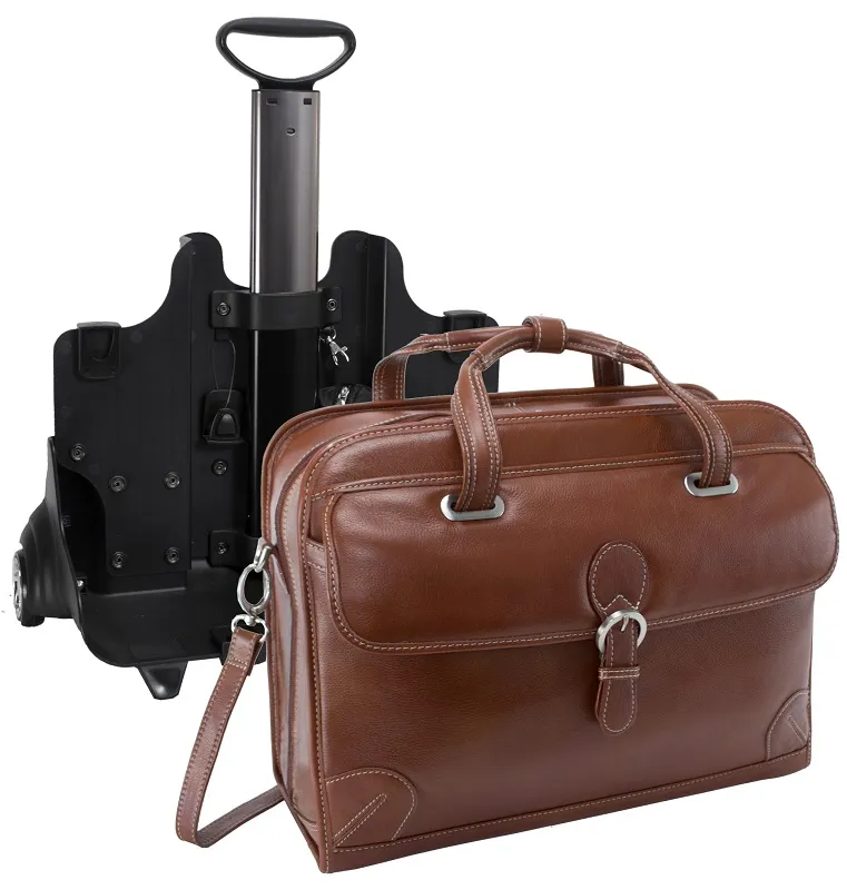 Siamod Carugetto Leather Detachable-Wheeled Laptop Case 