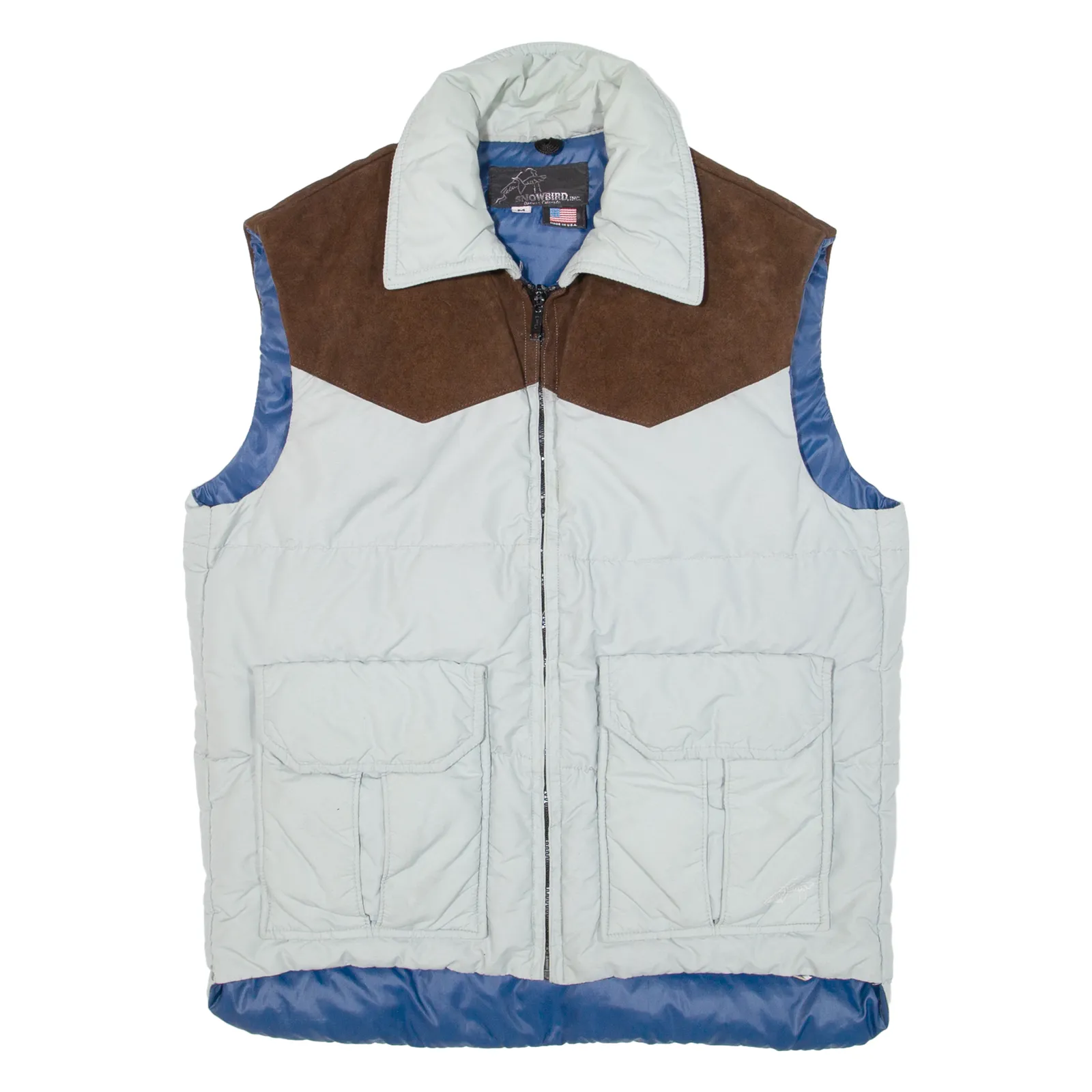 SNOWBIRD Insulated Mens Puffer Gilet Grey Nylon M