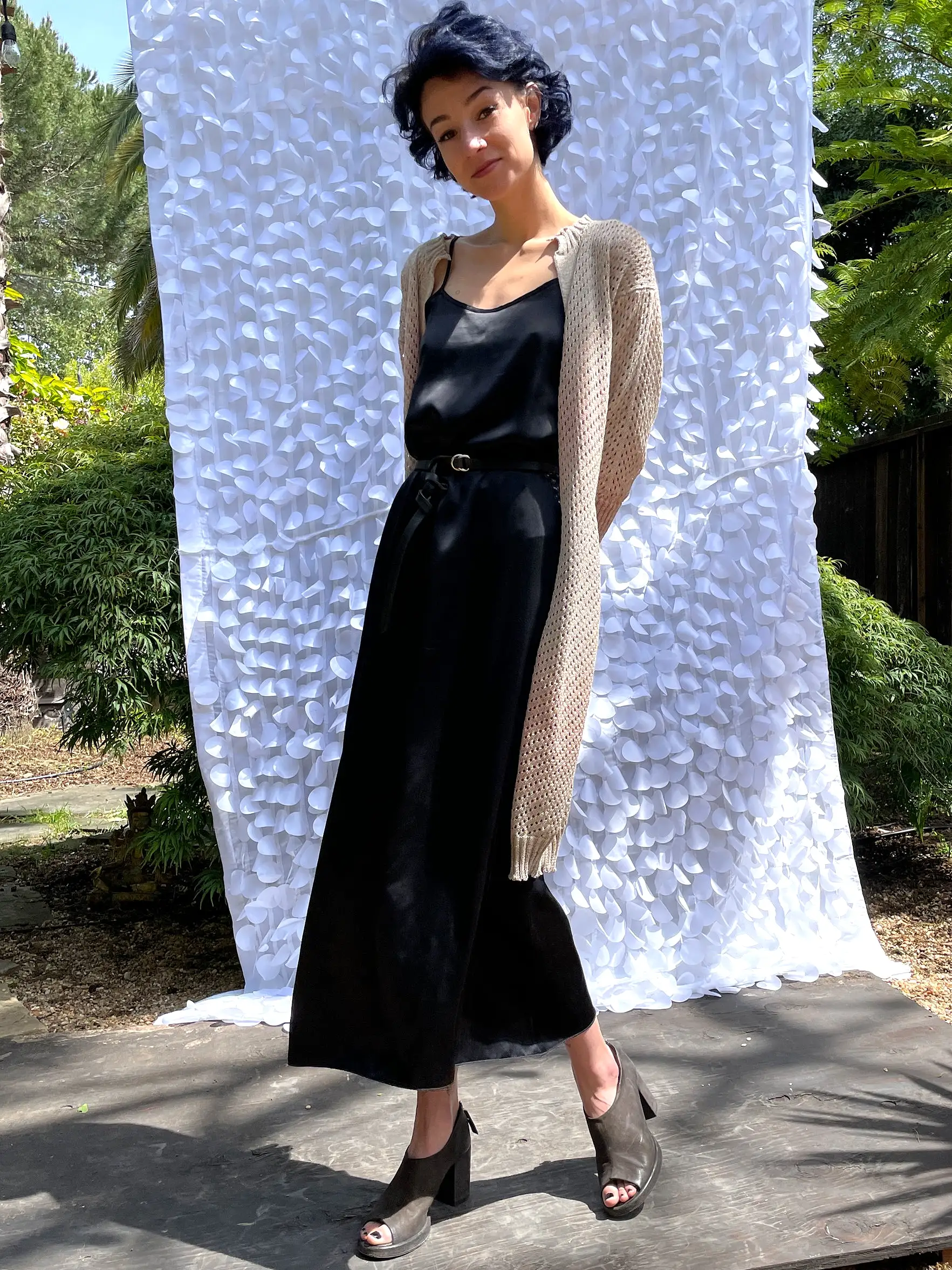 Starry Pointelle Silk Ombré Duster