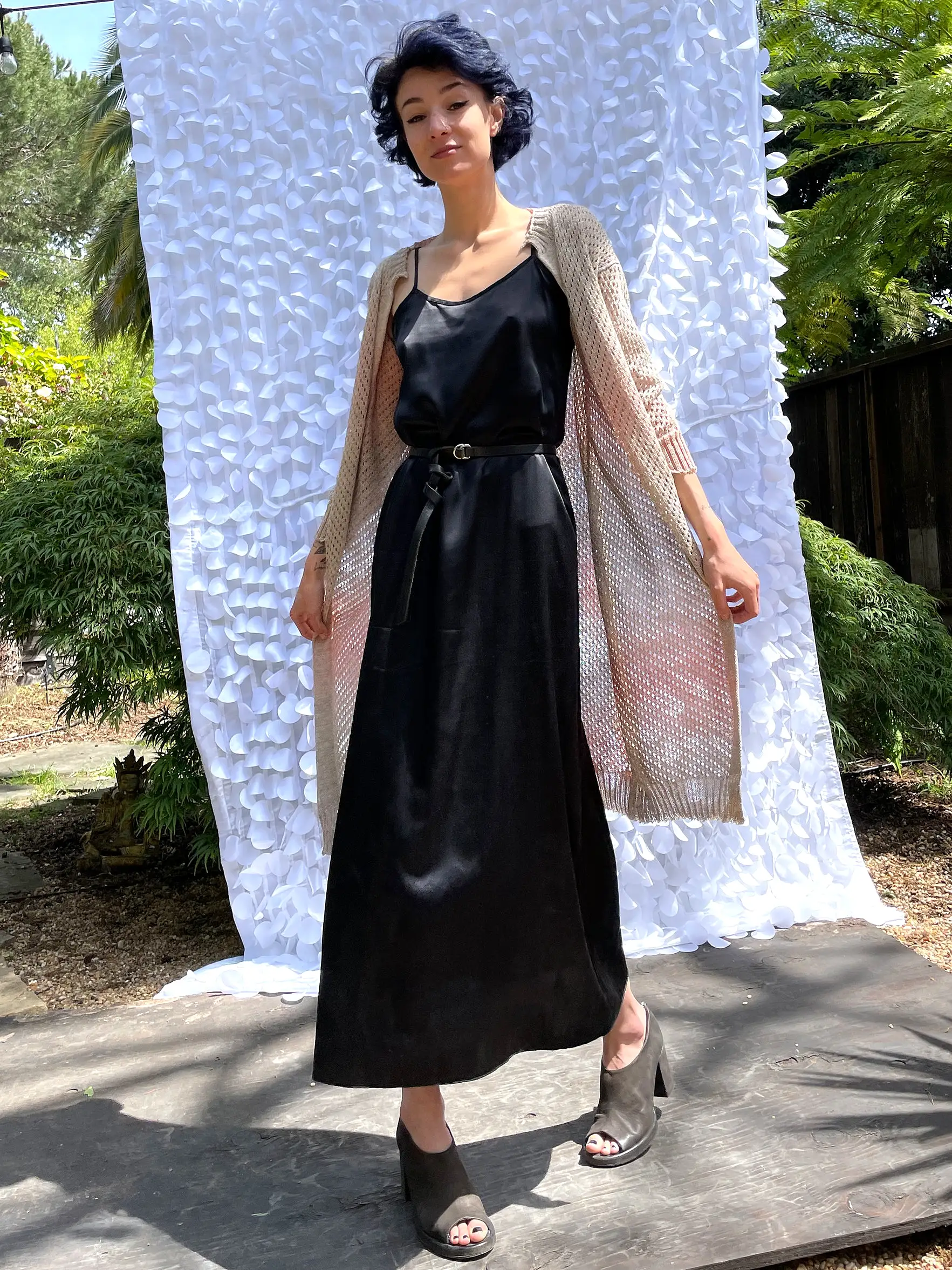 Starry Pointelle Silk Ombré Duster