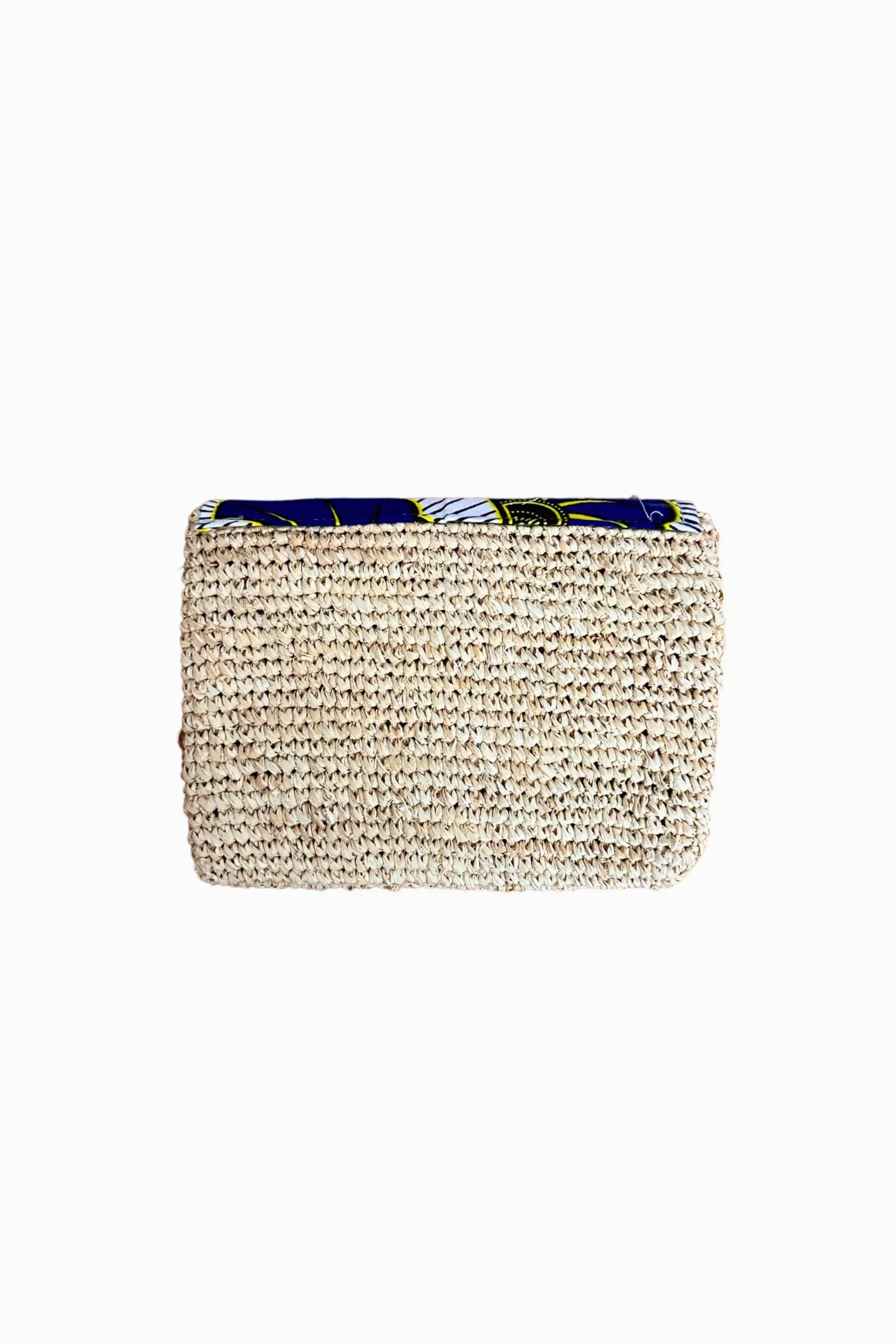 Style Clutch Bag - White Blue Rolls Royce African Ankara Wax Cotton Print