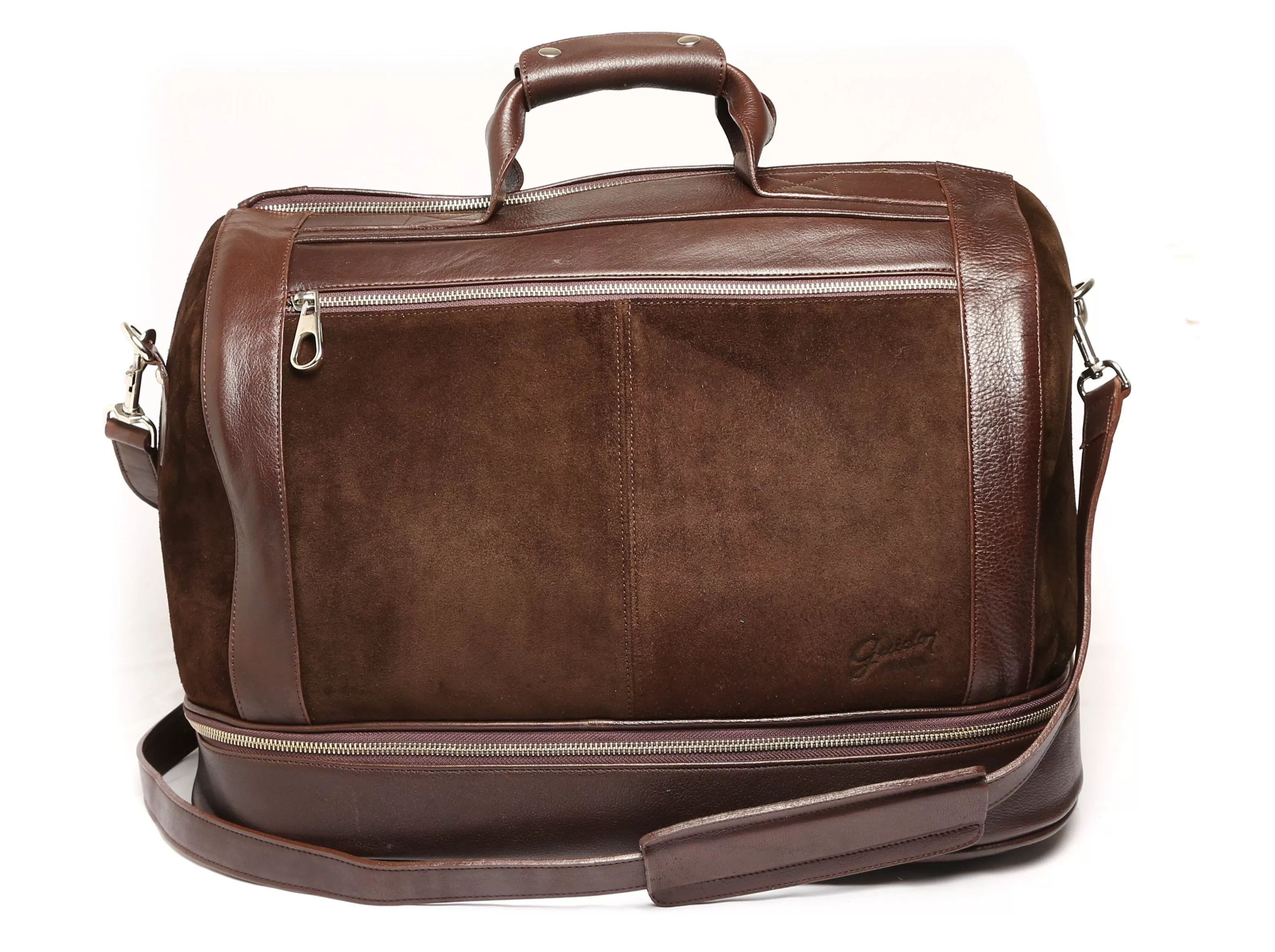 Suit Travel Bag Dark Brown Suede