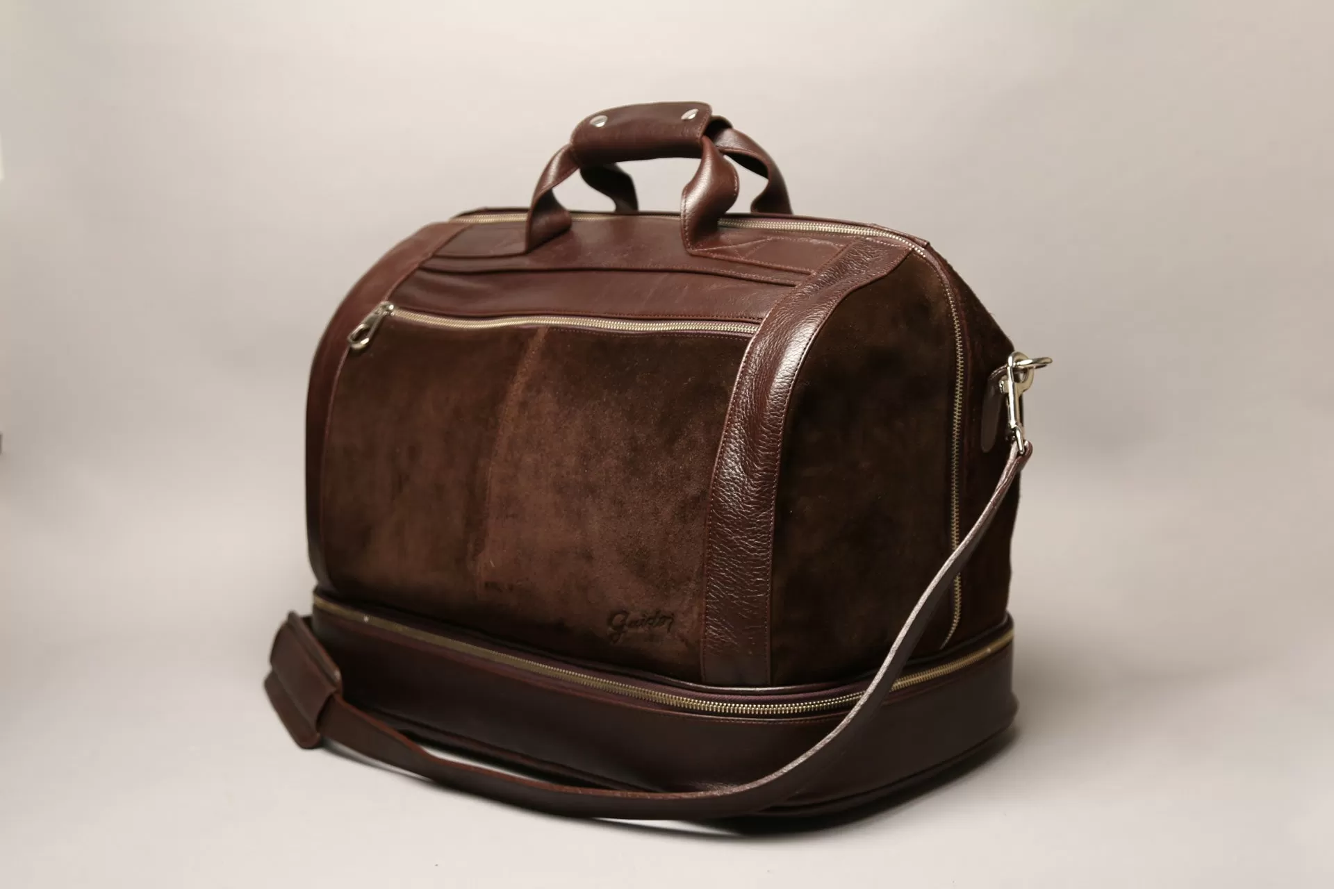 Suit Travel Bag Dark Brown Suede