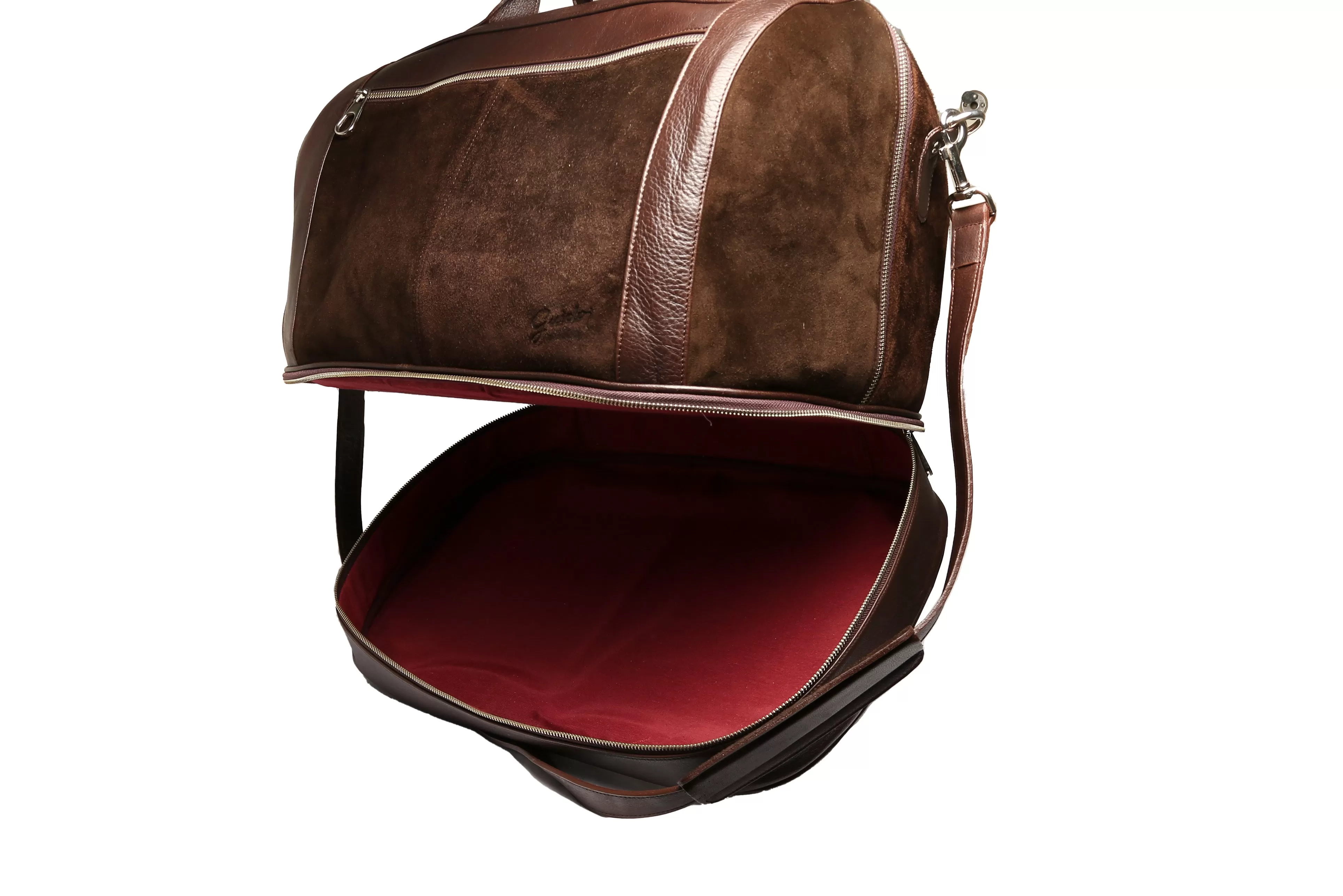 Suit Travel Bag Dark Brown Suede