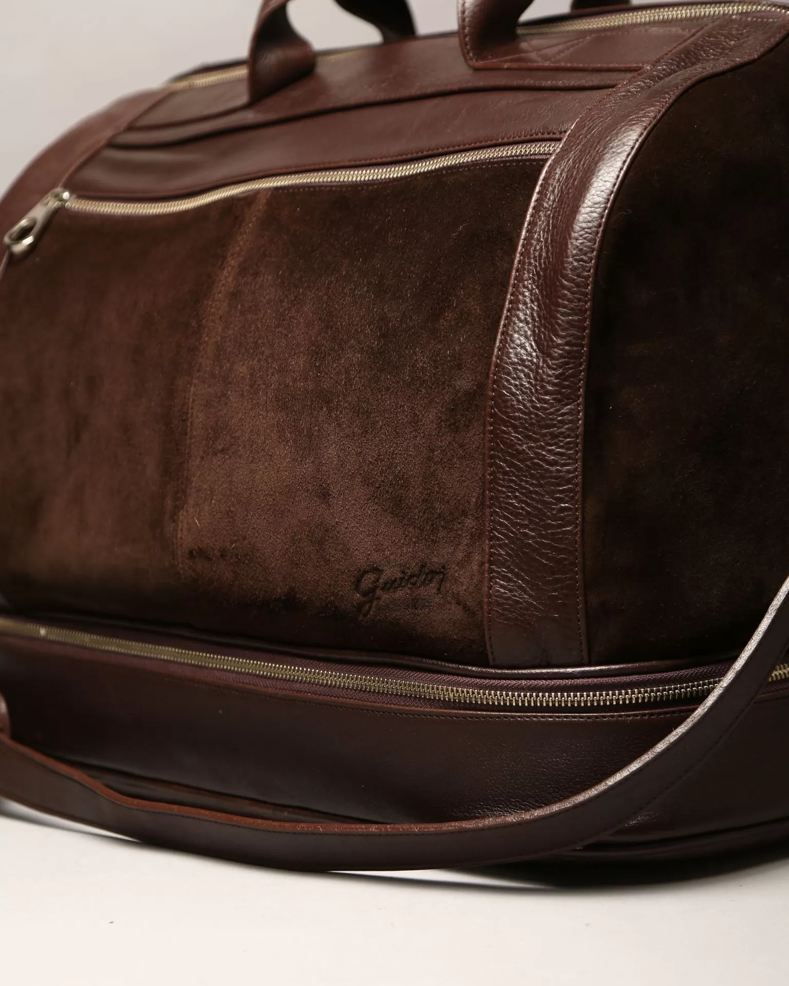 Suit Travel Bag Dark Brown Suede