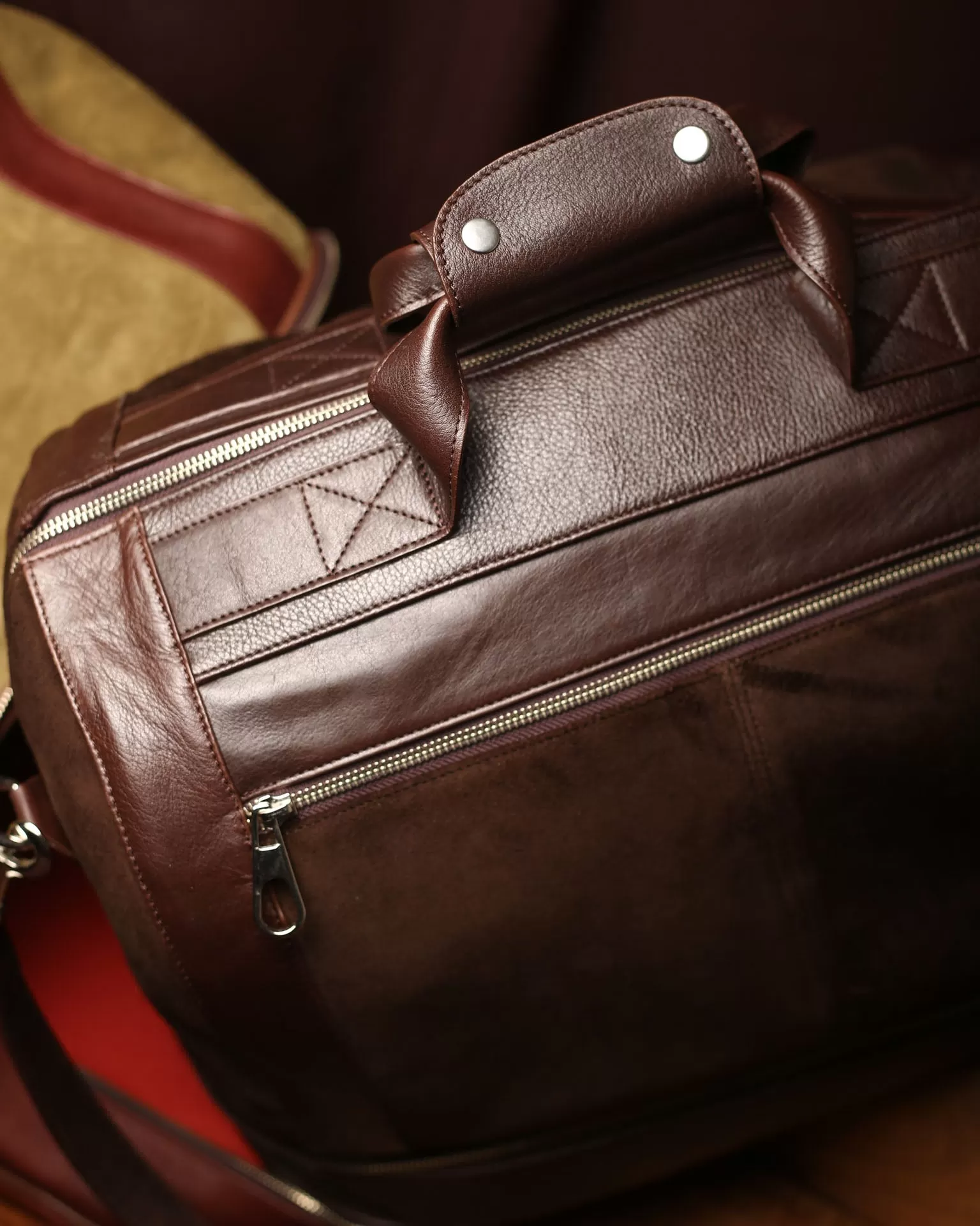 Suit Travel Bag Dark Brown Suede