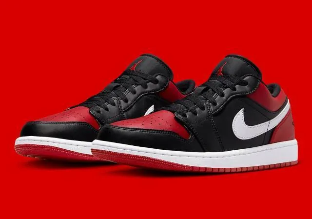 Sz 3.5-7y nike air jordan 1 low alternate bred toe black white gym red