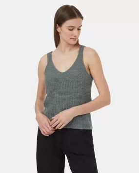 Tentree Highline Boucle Sweater Tank In Light Urban Green