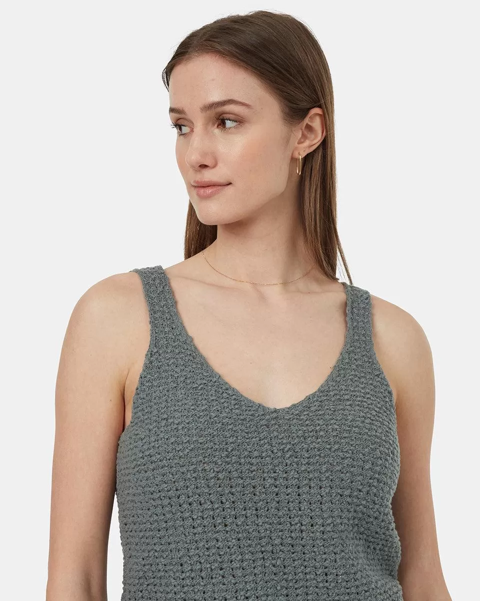 Tentree Highline Boucle Sweater Tank In Light Urban Green