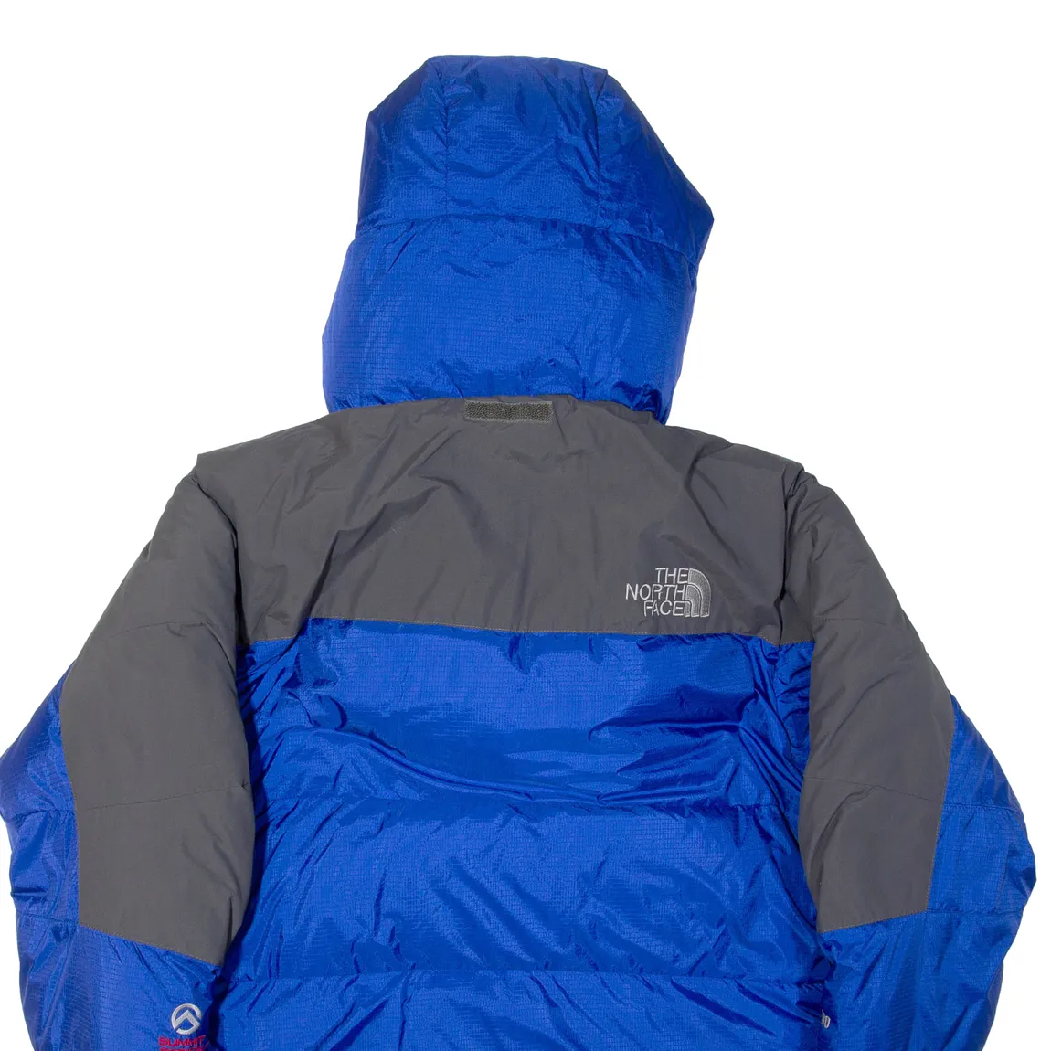 THE NORTH FACE 700 Down Insulated Mens Puffer Coat Blue Hooded Colourblock M